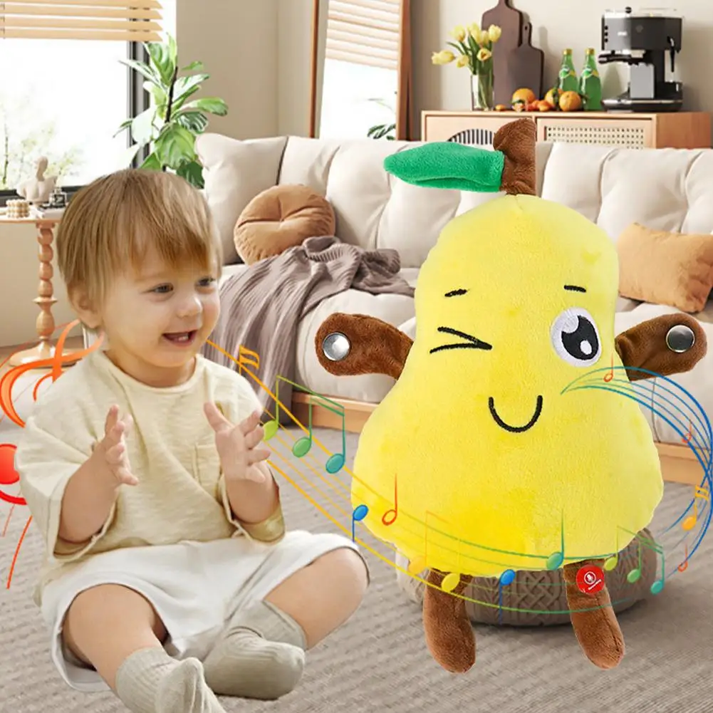 

Interactive Musical Toy Sensing Beat Plush Toys Fruit Musical Dooll Pear Fruit Sensing Beat Piano Orange Plush Toy