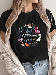 Pet genitore festa della mamma gatti Best Cat Mom Ever T-Shirt Fathers Day T-Shirt T-Shirt per le donne Graphic Tees magliette grafiche divertenti