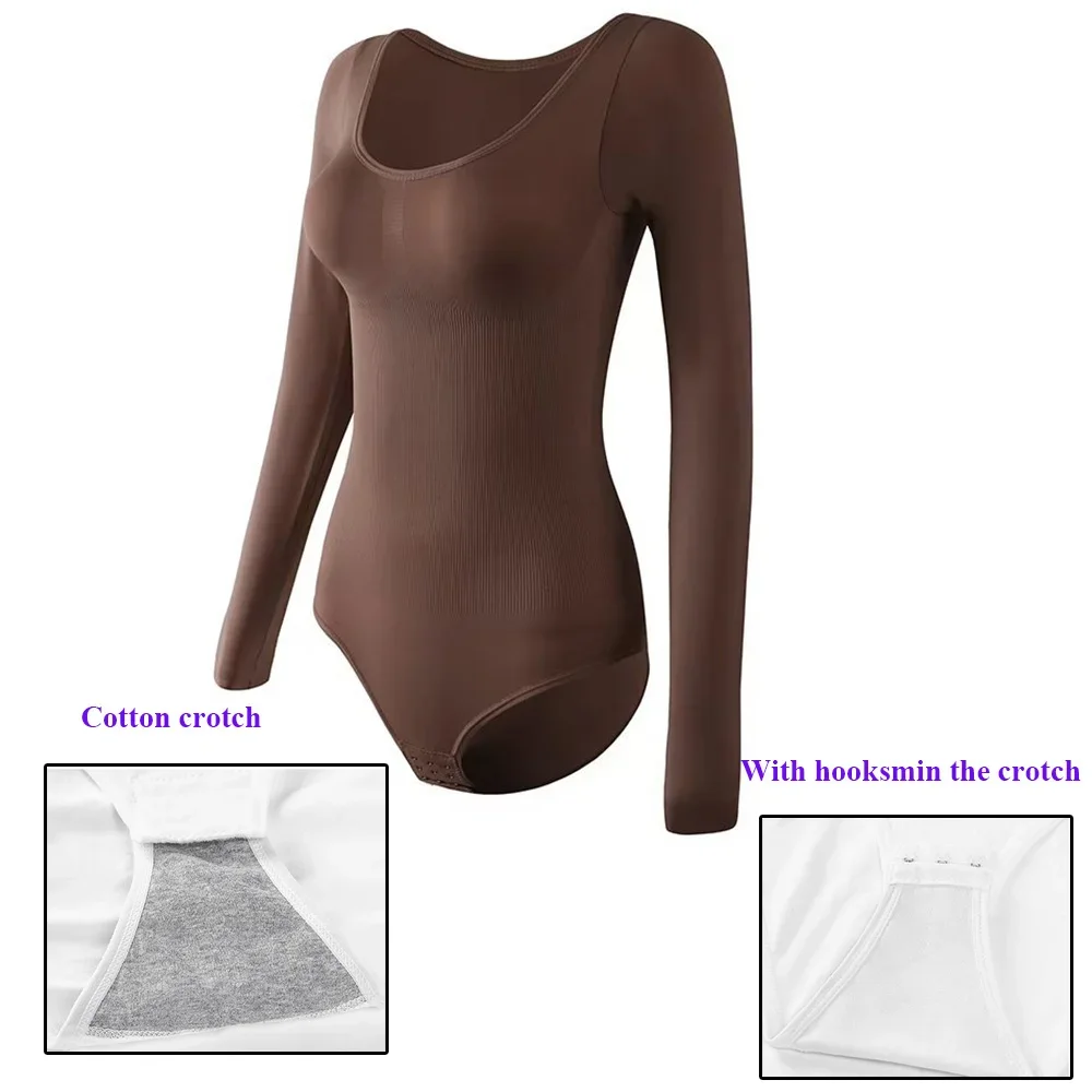 Shapewear bodysuit voor buikcontrole Verstelbaar kruis Lange mouwen Naadloze body shaper Jumpsuit Buikcontrole