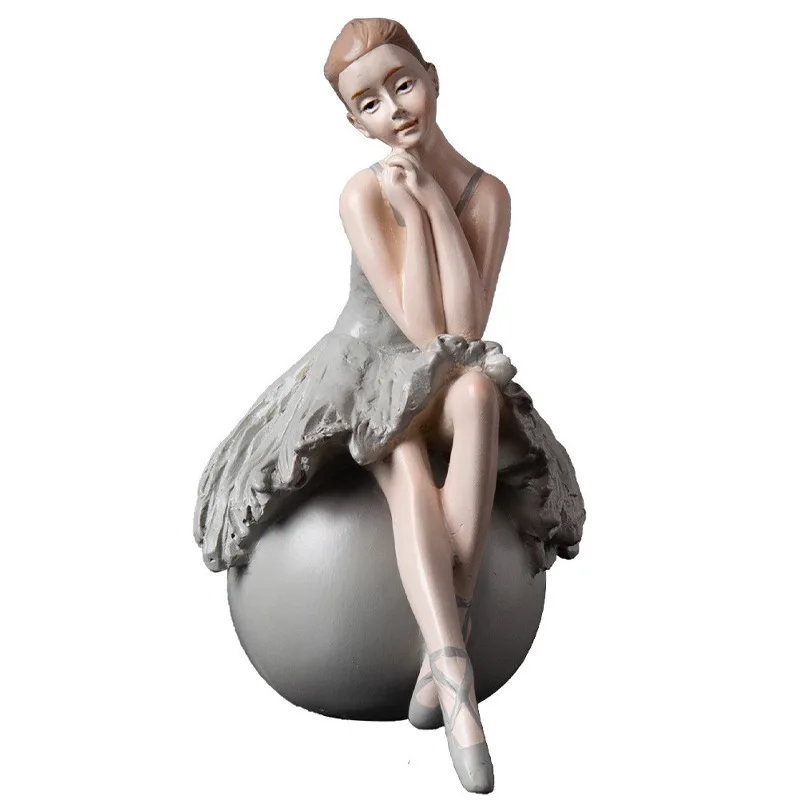 Creative Elegant Ballet Dancer Girl Figurines Set Nordic Style Desktop Home Decor Ornament For Bedroom Living Room Model Room