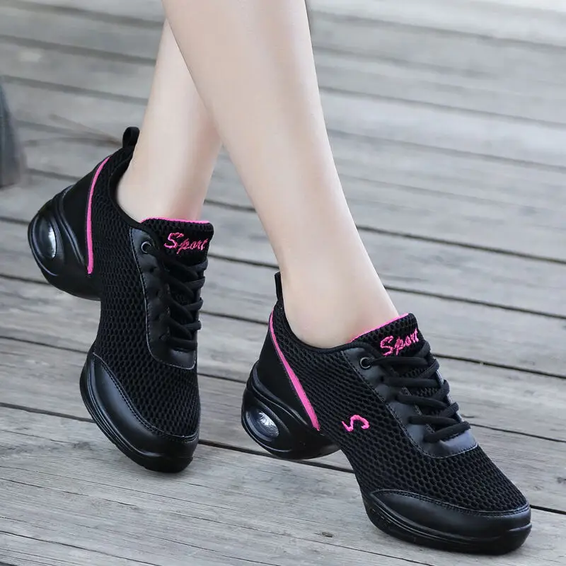 

Women's Sneaker Black Mesh Soft Sole For Middle-Aged Ladies Breathable Four Seasons