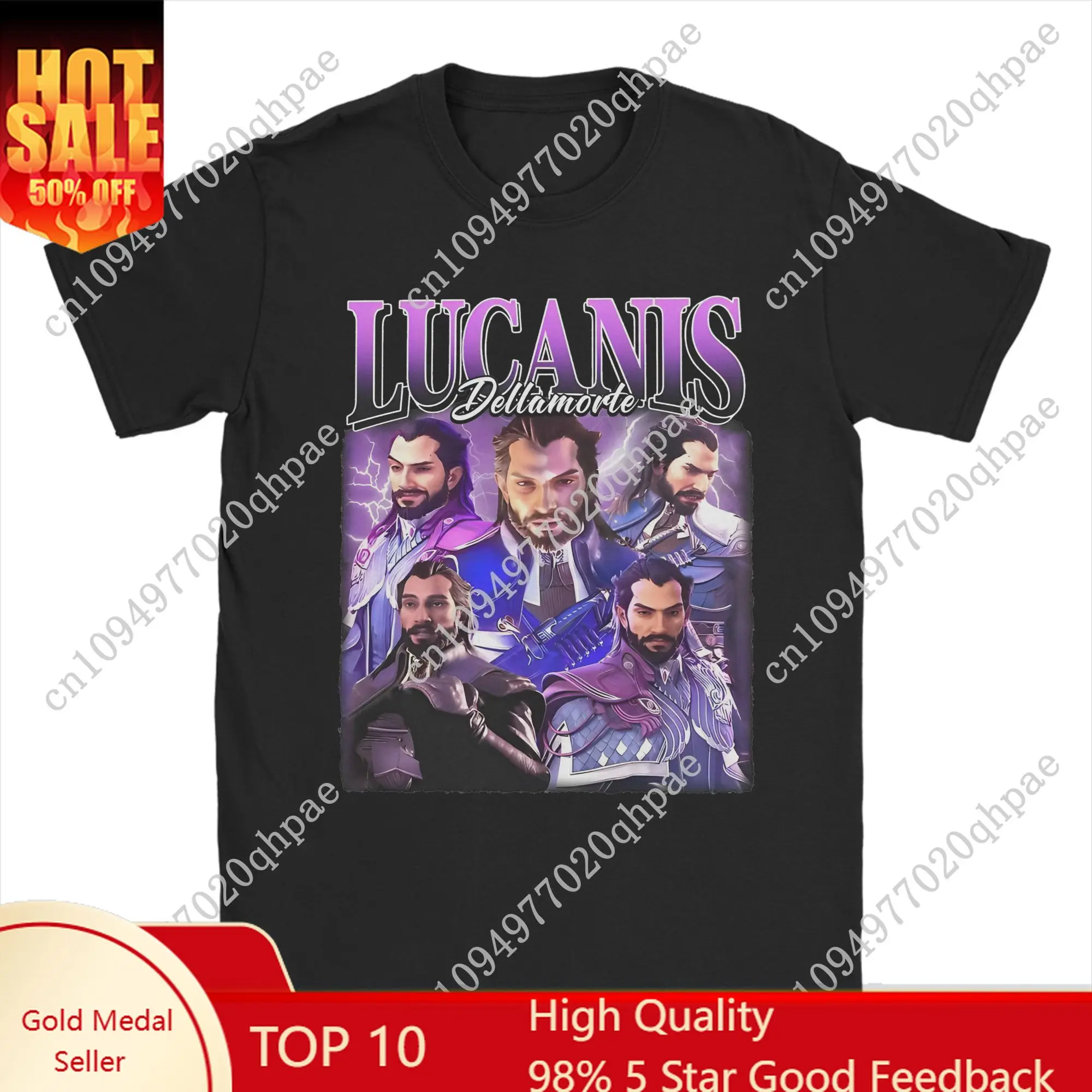 

Men Lucanis Dellamorte Dragon Age The Veilguard T Shirts Game Pure Cotton merch Funny Round Collar Tee Shirt Plus Size T-Shirt