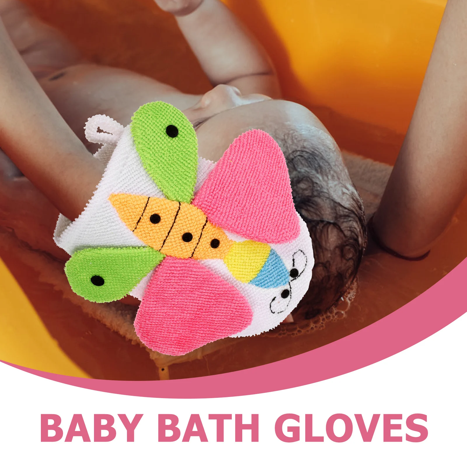 

4pcs Cartoon Bath Gloves Kids Washcloths Baby Bath Mitts Exfoliating Shower Glove Portable Body Scrubber Bathroom Bathing