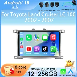 Android 16 For Toyota Land Cruiser LC 100 2002 - 2007 For Lexus LX470 J100 2 II 2002 - 2007 GPS Multimedia Player Navigation