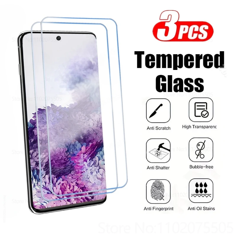 3Pcs Screen Protector For Samsung Galaxy S23 S24 S22 S21 Ultra S20 Plus S20 S21 S23 FE Tempered Glass For Samsung S10 S9 S8 Plus