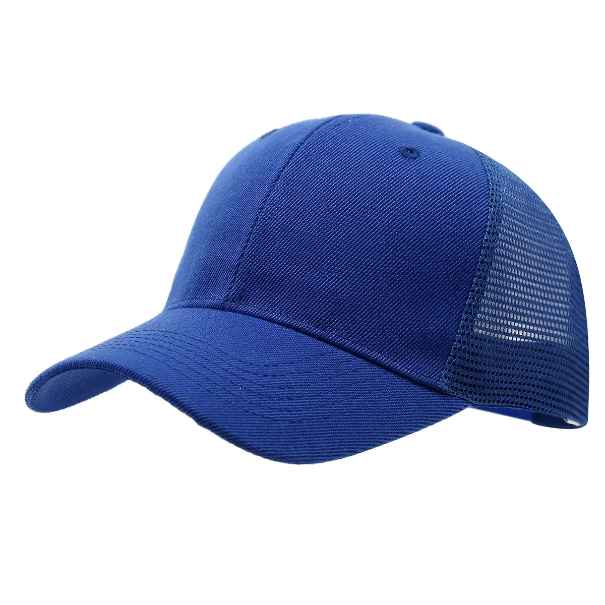 1 قبعة شبكية عصرية قابلة للتنفس ومريحة لجميع المواسم للجنسين، قبعة بيسبول بلون سادة #6