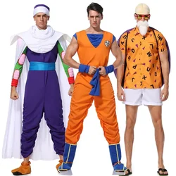 Halloween Son Goku Anime Adult Suits Son Goku and Piccolo Cosplay Costume Son Goku Anime Superheroes Jumpsuit Role Play Dress Up