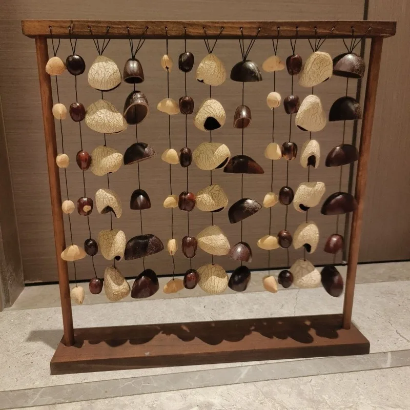 Nut Shell Wind Bell Natural Sound Healing Desktop Wind Chimes Handmade Seed Rattle Decor Bells Meditation Musical Instruments
