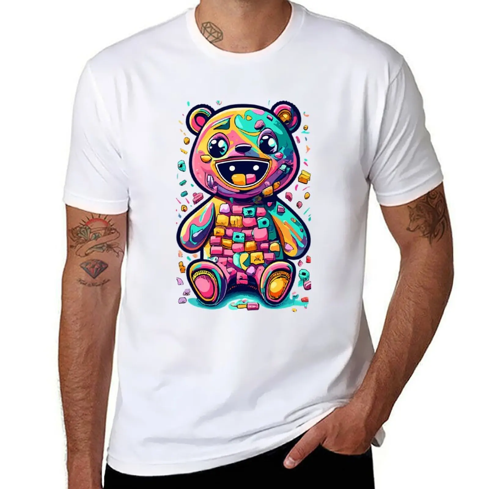 

Gleeful Gummy Bear With A Sugary Grin T-Shirt essential t shirt t shirt man cotton T-Shirt