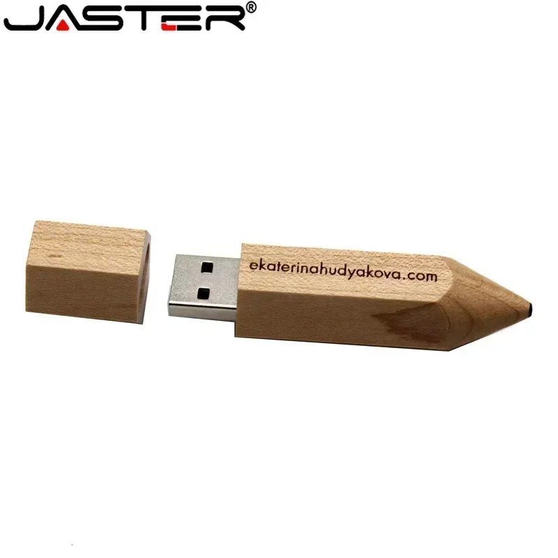 JASTER Wooden Hexagonal Pen USB Flash Drive 128GB 64GB 1pcs Free Logo Making 32GB Memory Stick Creative Birthday Gift Pen Drive