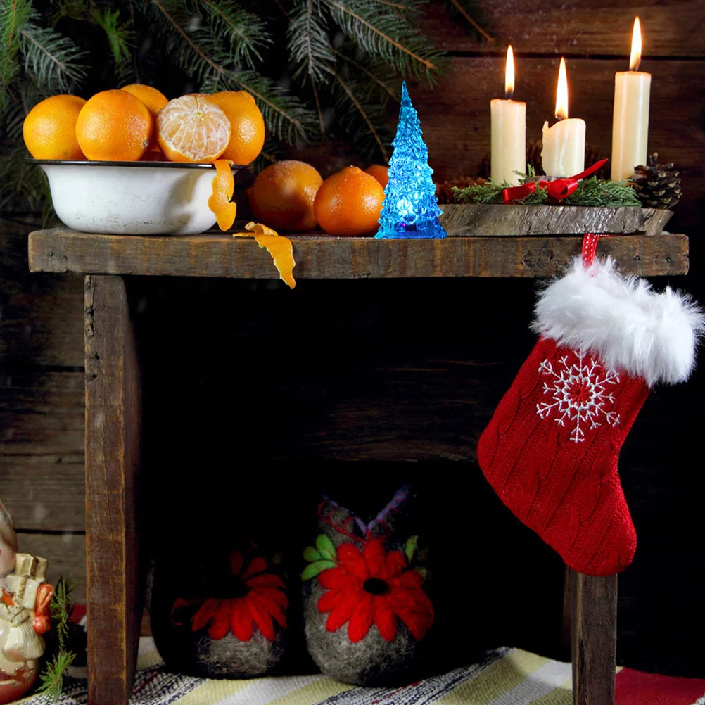 

CHILDWEET 6Pcs LED Christmas Night Light Trees Home Decor Holiday Table Top Ornament Lights with Batteries