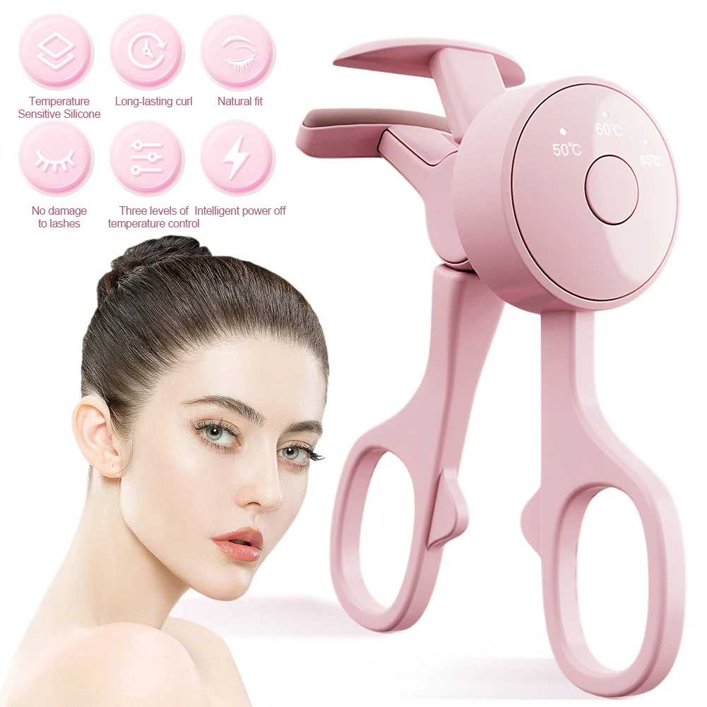 Electric Eyelash Curler USB Charging Model Fast Heating Portable Eyelash Curler and Lasting Curling Thermal Eyelash Clip