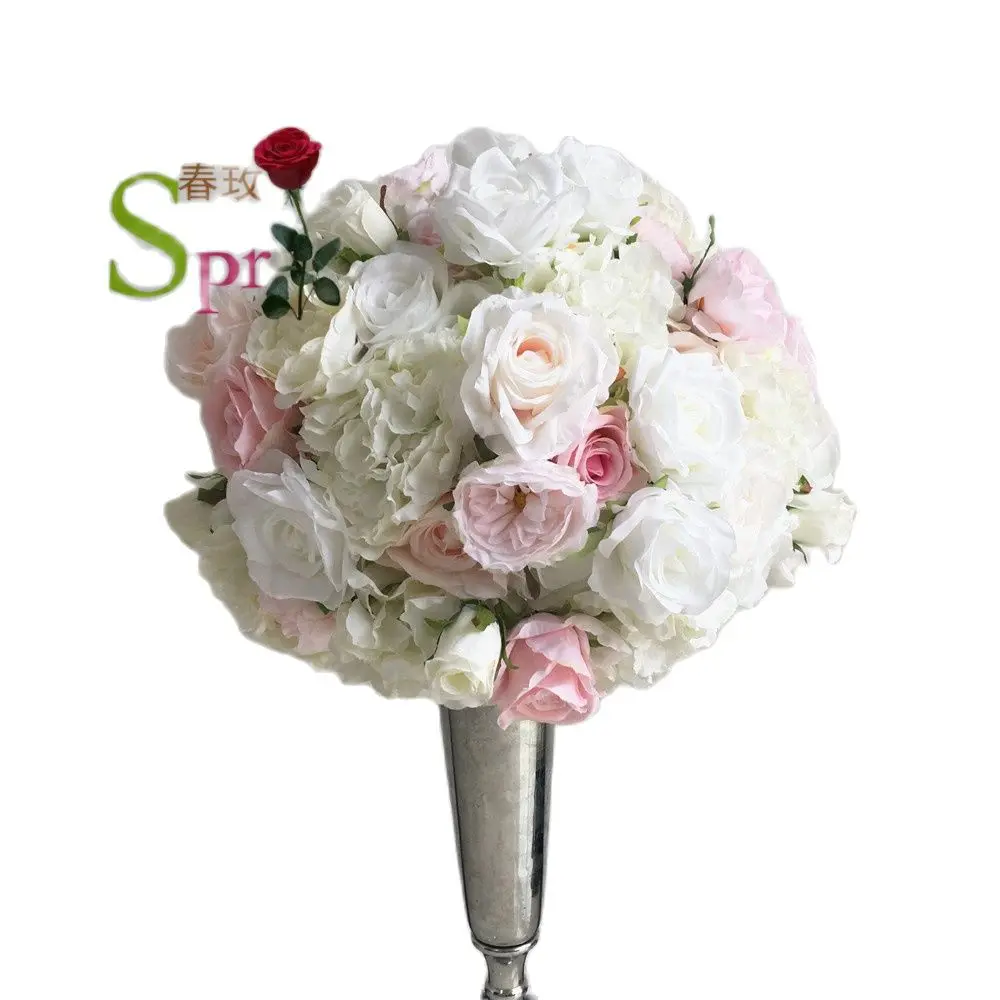 

SPR Elegant Wedding Artificial pink white Peony rose Arrangement Decoration Table Floral Reception Centerpiece