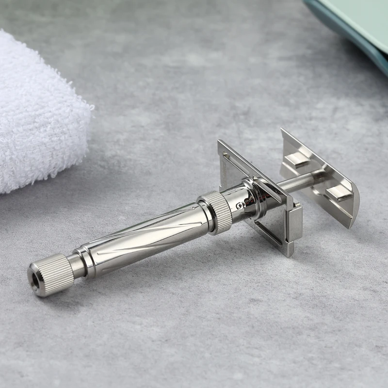 ماكينة حلاقة أمان للرجال قابلة للتعديل من الفولاذ المقاوم للصدأ من YAQI Ultima - ماكينة حلاقة احترافية عالية الجودة للرجال