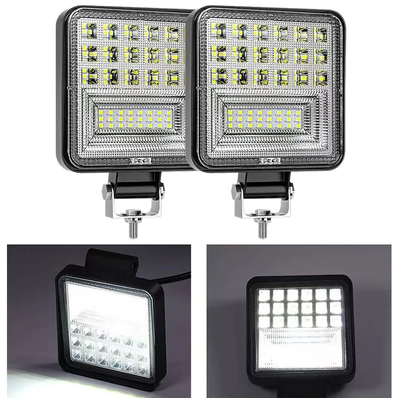 

12V/9-30V Led Work Light Square Spotlight/floodlight 126W Car Headlights For Truck Off Road SUV Night Driving Light Fog Lamp