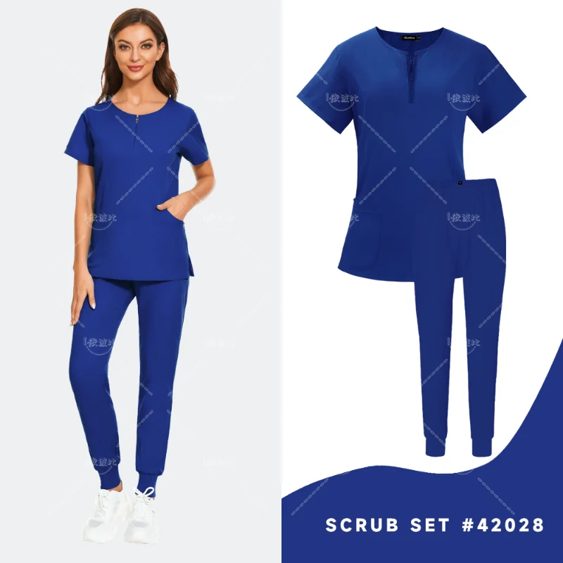 Uniforme de travail hospitalier pour femmes, uniforme de mode, uniforme médical, vêtements de travail pour infirmières, vêtements de dentisterie, ScrdecentrSet, vente en gros