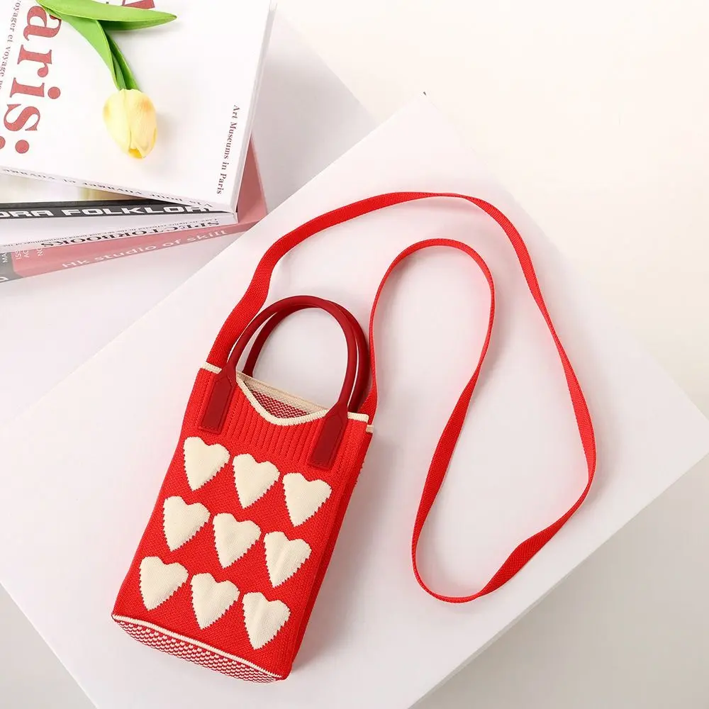

Fashion Handmade Knit Handbag High-capacity Mini Phone Bag Knit Shopping Bags Girl