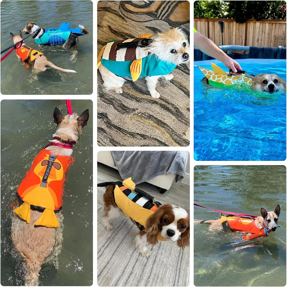 Summer Dog Life Vest Reflective Adjustable Pet Clothes Puppy Swimwear Dog Life Jacket Safety Swimming Suit Dog Supplies