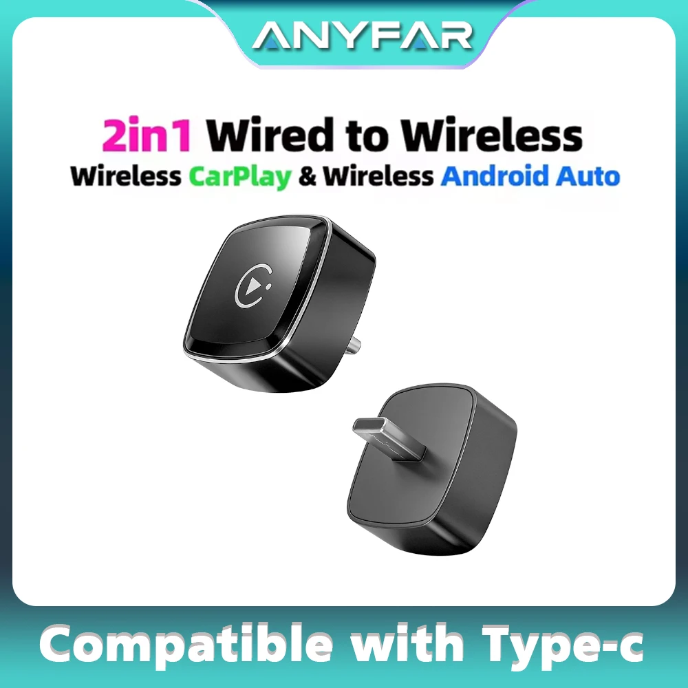 2 in 1 Wireless CarPlay Type-c Adapter Android Smart Dongle for Factory Wireless CarPlay & Android Auto Adapter