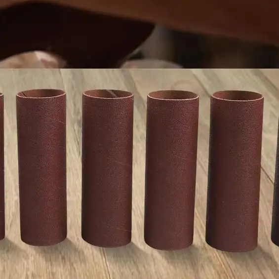 Rubber Sanding Drum Kit With 2 Sleeves And 10 Papers For Drill Spindle Sander Adapter Wood Metal Polishing Grinding Tool