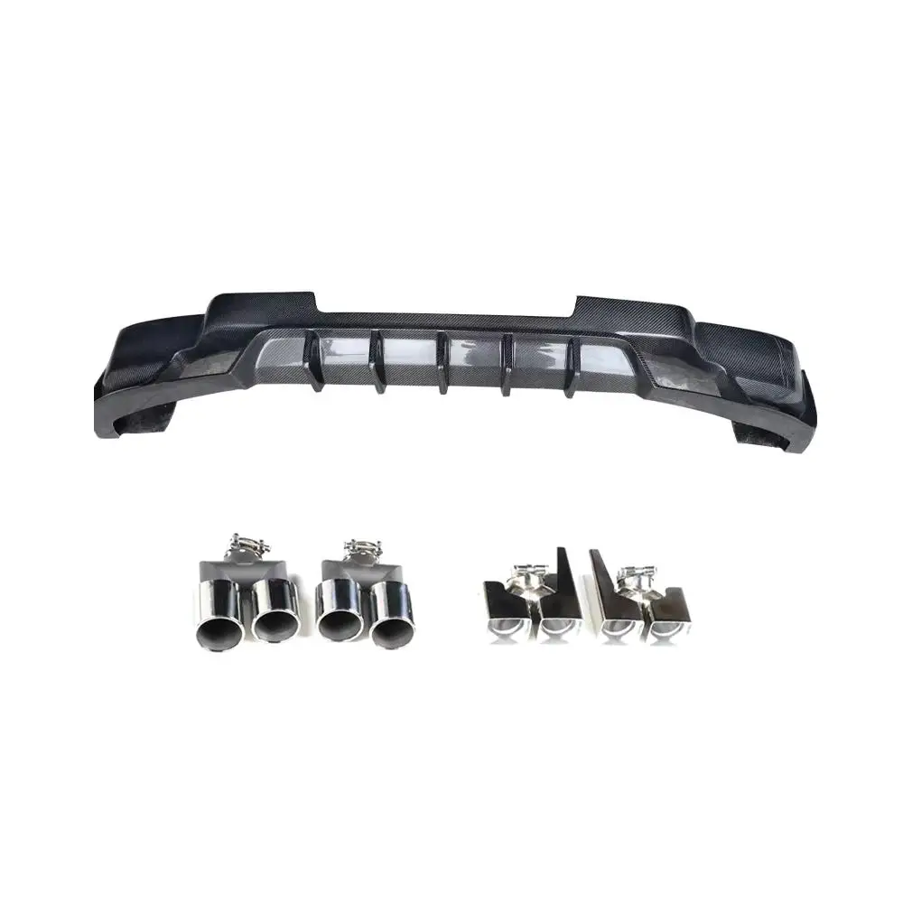 

Comfort Luxury Carbon Fiber Rear Bumper Diffuser with Exhaust Tips 2020-2023 for Land Rover Defender 110