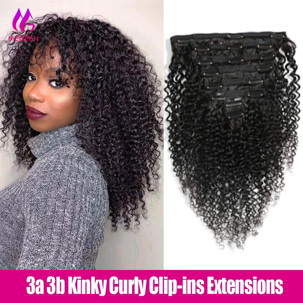 

Megeen Hair натуральные человеческие волосы для наращивания афро кудрявые накладные волосы на клипсе человеческие волосы монгольские кудрявые вьющиеся клипсы