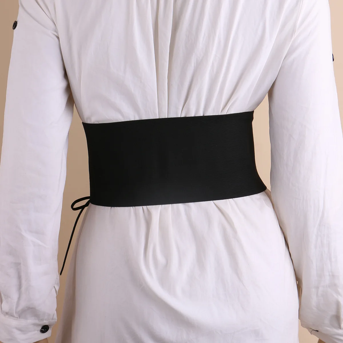 wide black belt for dress Luxury Wide Black Belt for Women / Genuine Leather Belt with Metal Buckle