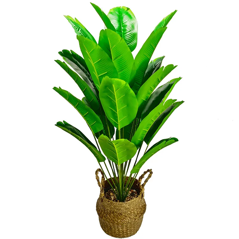 90cm Plantain Leaf Palm Artificial Plants Green Tree Simulated Plant Garden Home Room Decoration Bonsai Outdoor Floor Ornament