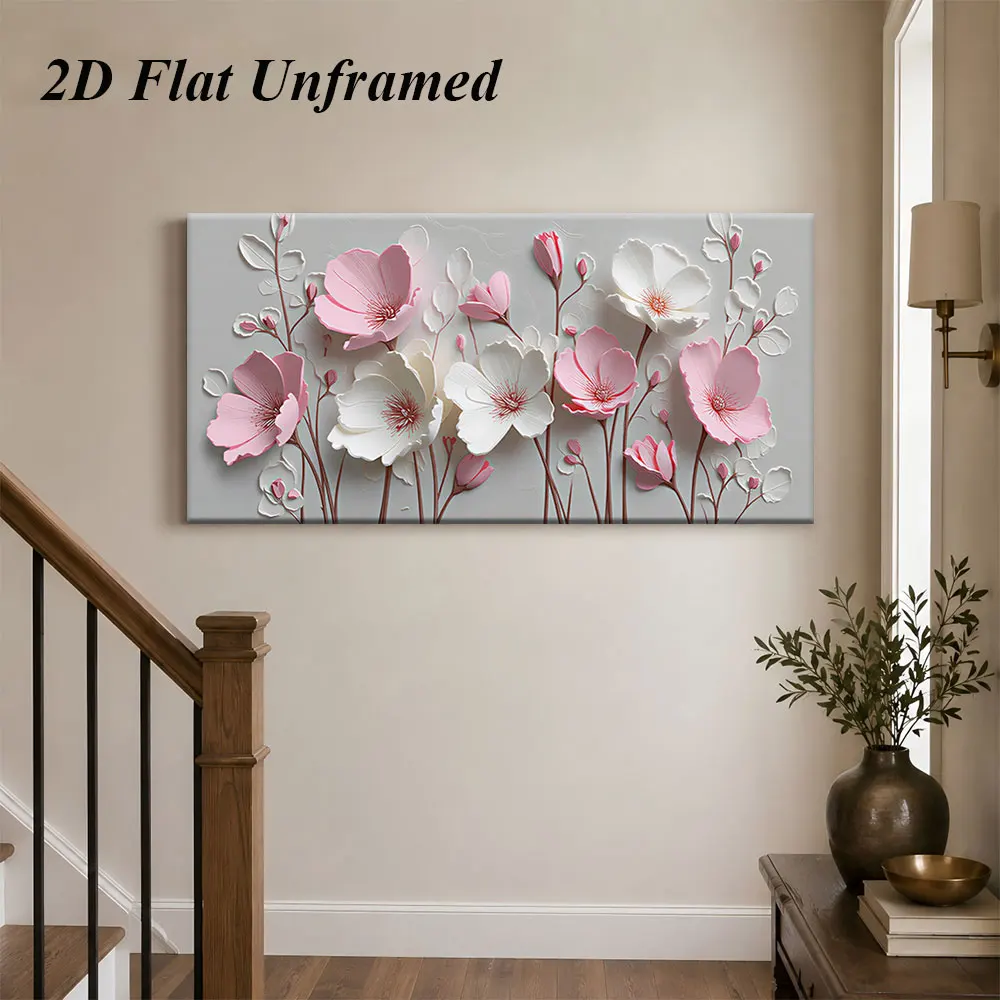 1 modern minimalist paper art flower frameless decoration painting, living room bedroom background wall home decoration painting