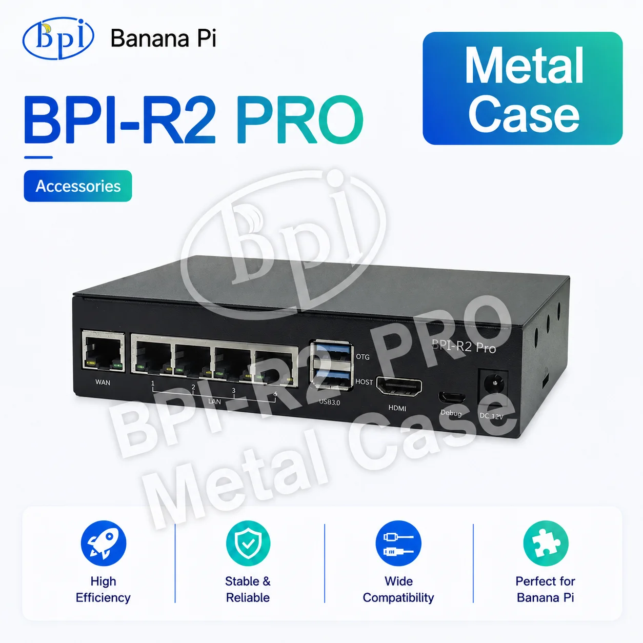 BPI-R2 PRO Metal Case Aluminum Alloy Protective Enclosure Housing Router Accessories Banana Pi  team