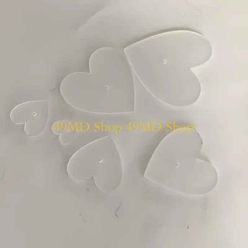 49MD 8 Different Sizes Heart Pattern Sewing Templates Acrylic Quilting Stencil Ruller