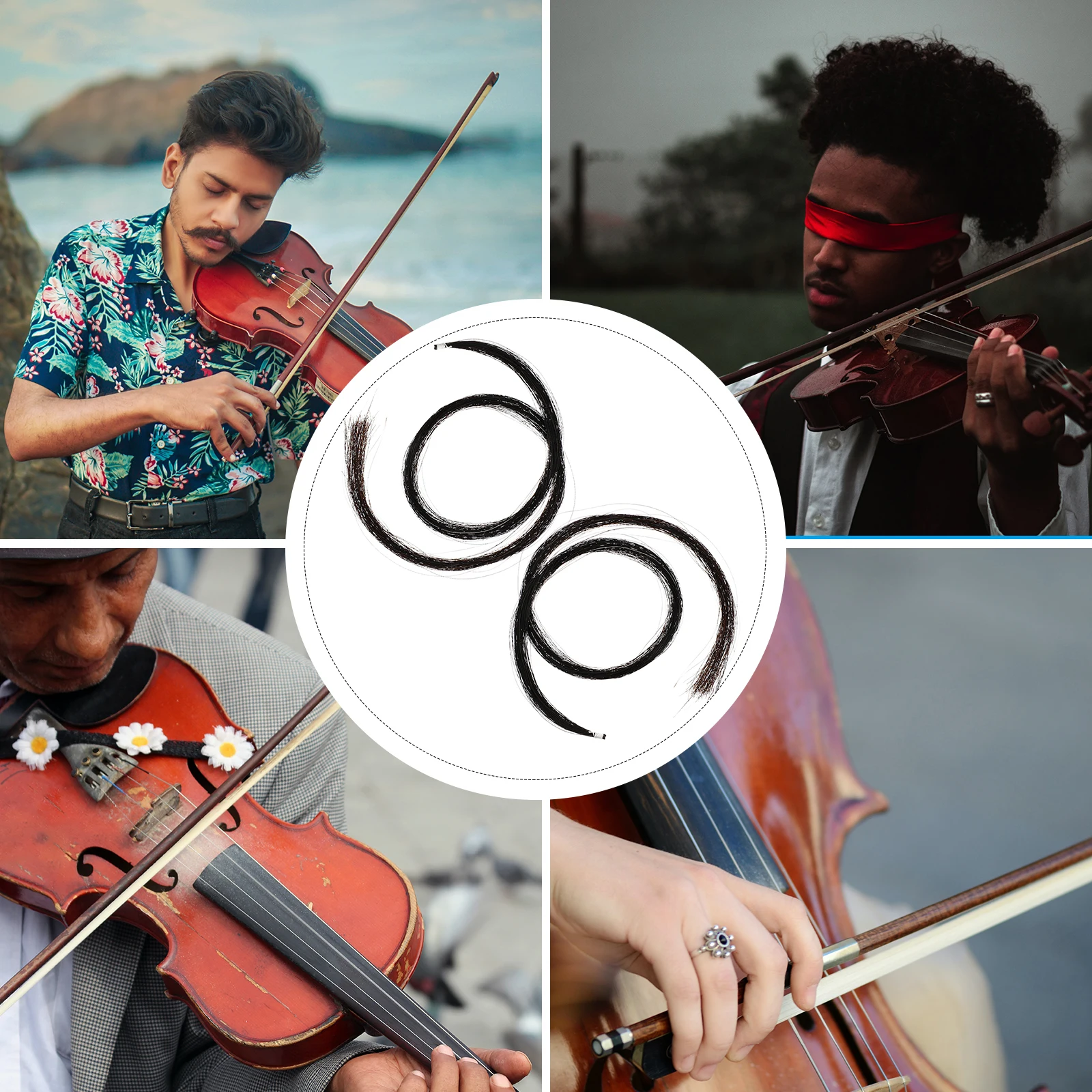

2 Hanks Hair Student Rosin Horse Natural Ponytail Instrument Instrument Accessories Accessories Durable Hair Viola