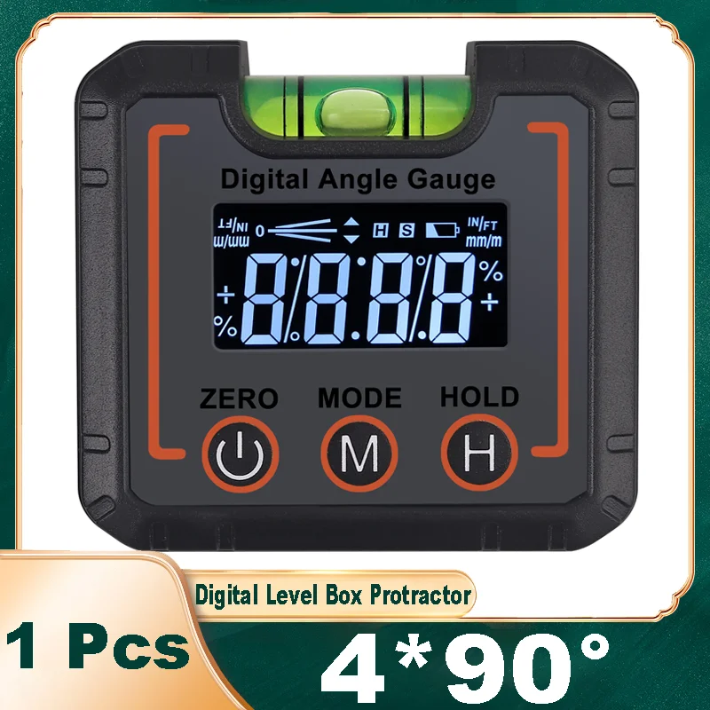 

Digital Angle Gauge Level Box Backlight Box with Magnetic Base Waterproof Angle Meter Finder Angle Finder Meter Bevel Box