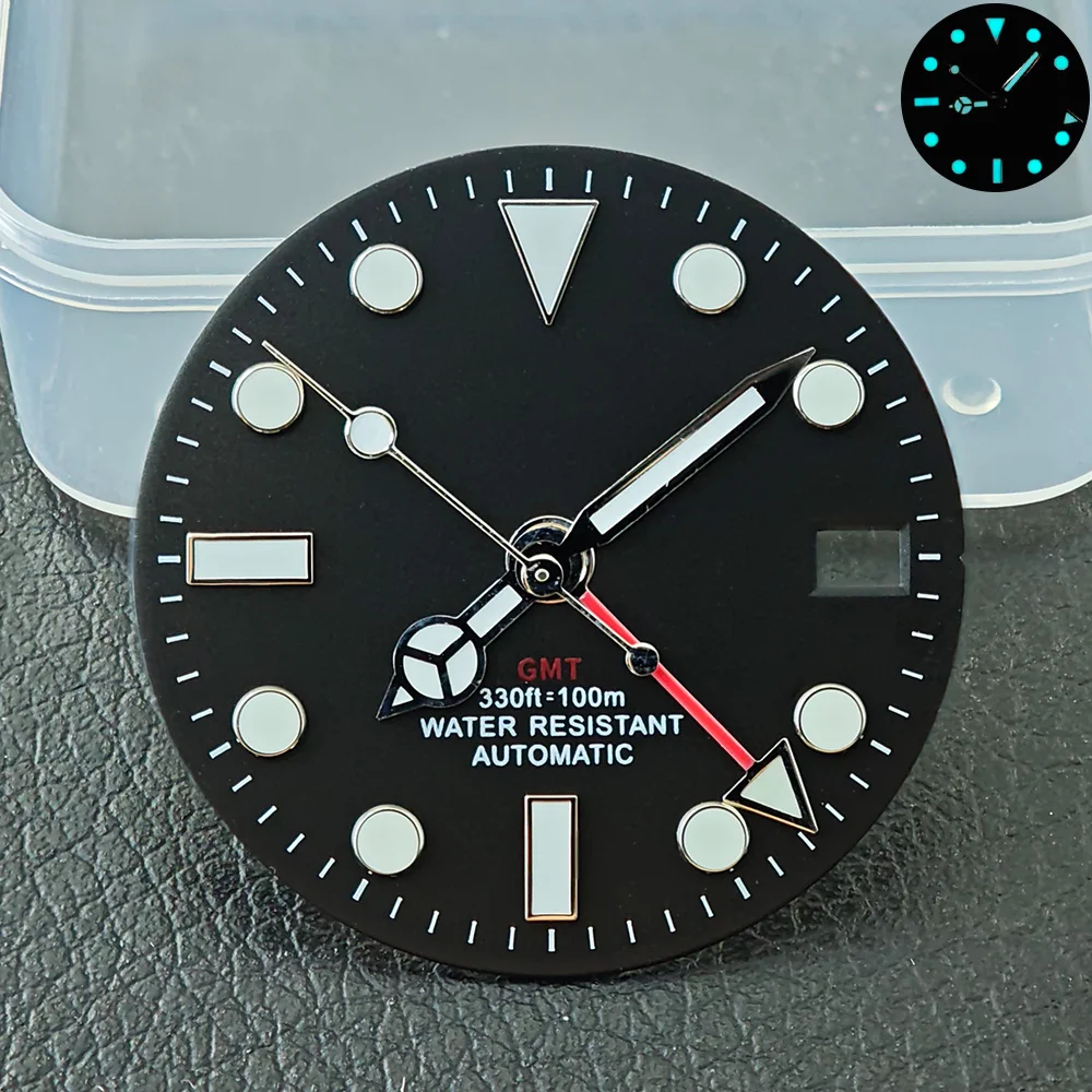 28.5mm Diameter GMT Single Calendar Watch Sterile Modified Dials for NH34 NH35 Movement Accessories Watch Parts Personalization