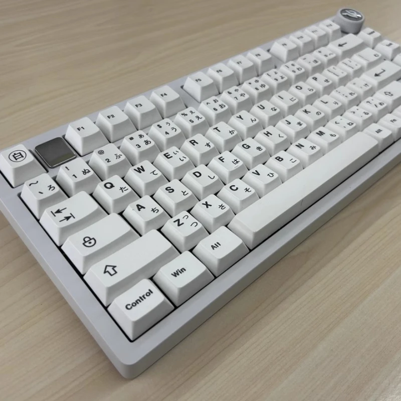 

Простые белые японские колпачки для клавиш, индивидуальные колпачки для сублимационной клавиши из ПБТ с вишневым профилем, милые 125 клавиш, колпачки для клавиш с надписью