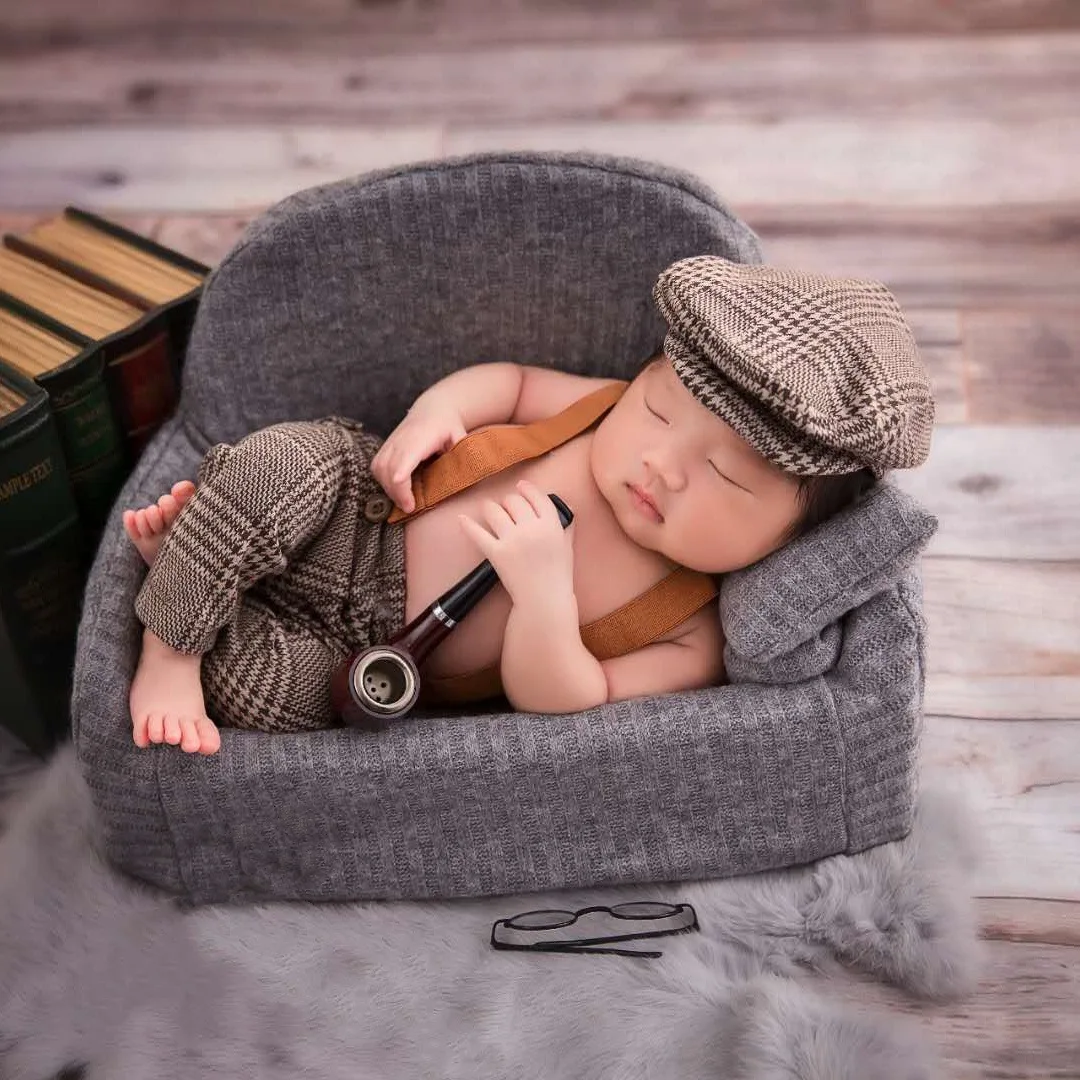 

Детская одежда, реквизит для фотосессии новорожденных, комбинезон для маленьких мальчиков, боди, шляпа для джентльменов, костюм для детской фотографии, одежда