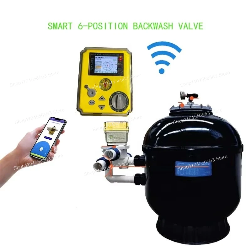 WIFI Enabled 6-Port Valve Actuator for Multi-Position Pool Systems, Compatible with Major Brand Valves