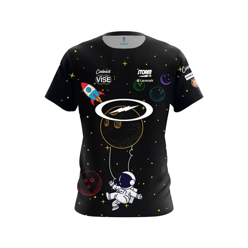 Neues Coolwick Storm Bowling Sport-Trikot, schwarzes Lightning-Logo, kurzärmliges T-Shirt, Performance Pro Player Casual Family Kids Tees – Detail 4