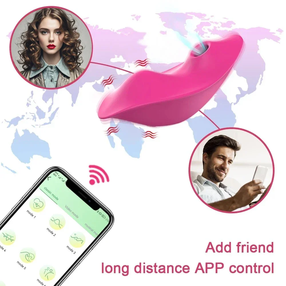 APP التحكم عن بعد مص الهزاز سراويل يمكن ارتداؤها الإناث البظر مصاصة محفز الهزاز الجنس لعب للنساء الأزواج