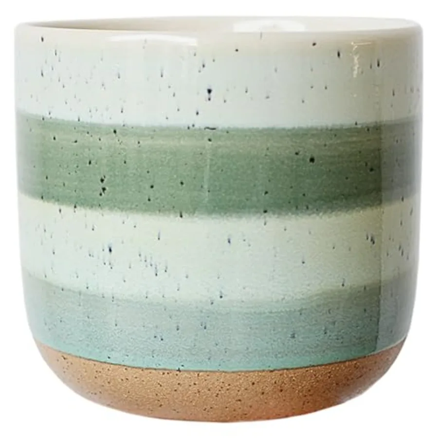 

Ceramic Planter with Drainage Hole Modern Rustic Plant Pots Green Gradient Flower Pots for Indoor Plants 6.54in. Plant Pots for