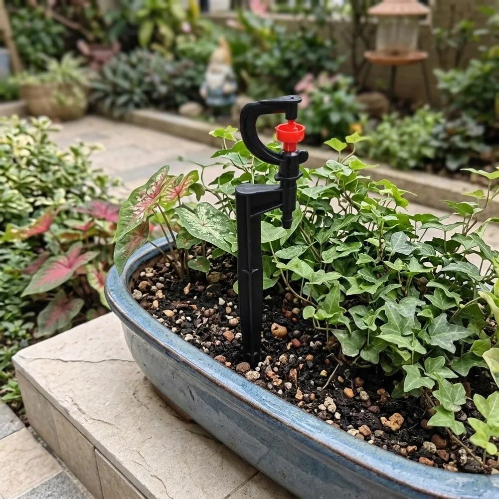 Rotary Drip Irrigation Emitters 20 Pack with Spiked Design for Uniform Water Distribution Lawns Gardens and Groundcovers