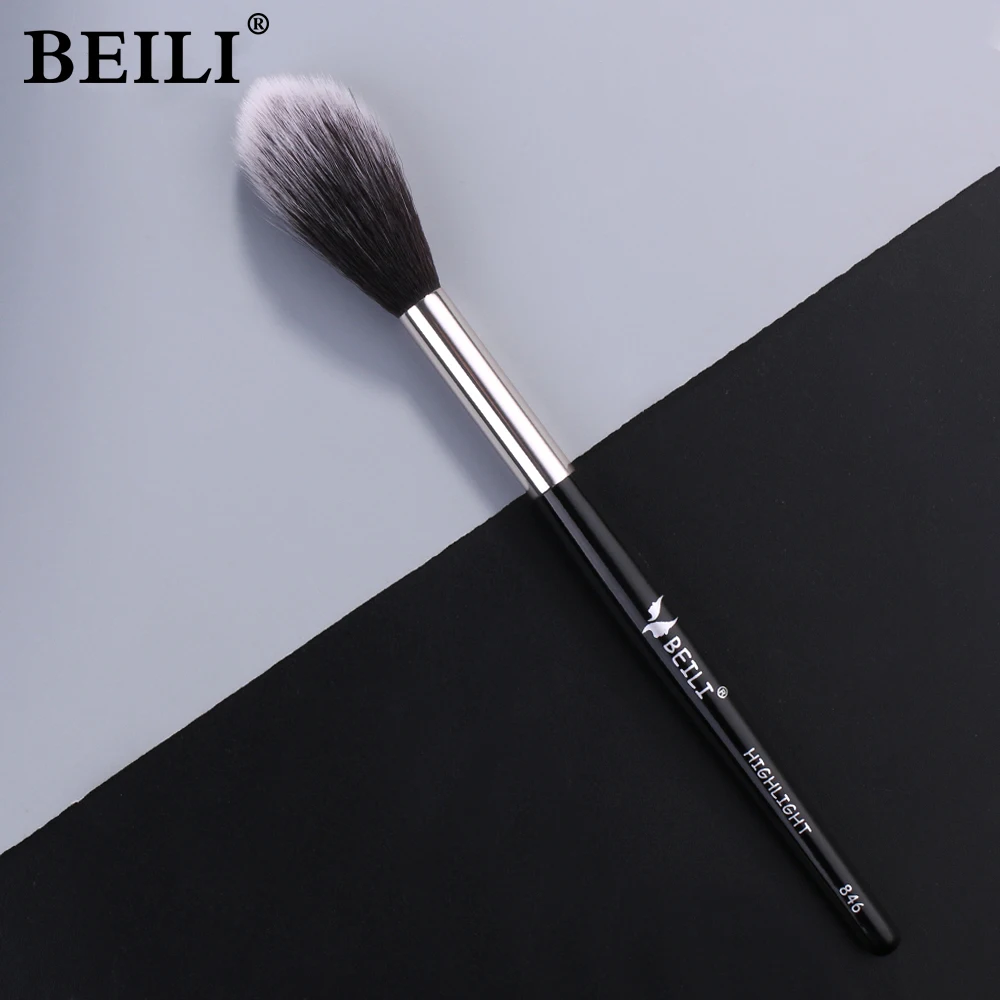 BEILI 1 piece Black Professional Synthetic Makeup brushes Highlighter Blending Blush Eyebrow Eyeliner make up brushes