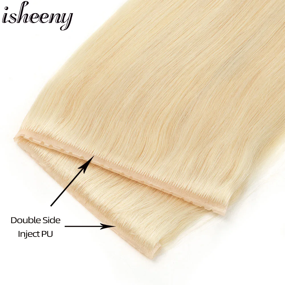 Invisible Hole Human Hair Weft Hair Extensions 12