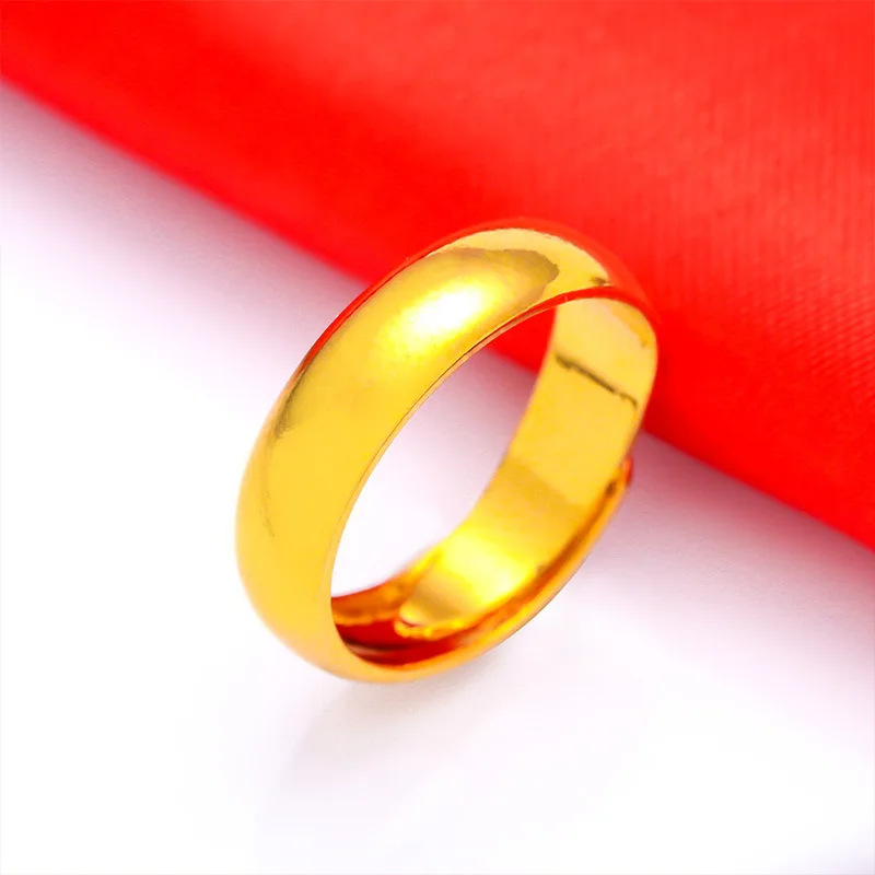 24K Gold Men's Open - Ended Smooth Ring | AU999 Pure Gold, minimalist wide band, polished mirror finish, rugged & bold