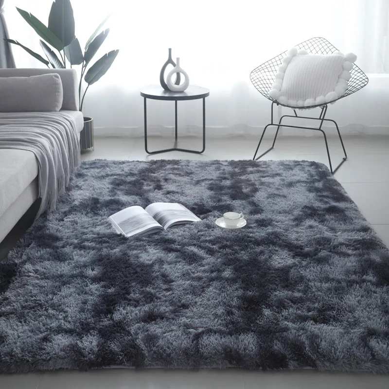 Manufacturers Wholesale Color-changing Silk Wool Living Room Sofa Carpet Bedroom Bed Tie-dye Printed Carpet Wool Blanket