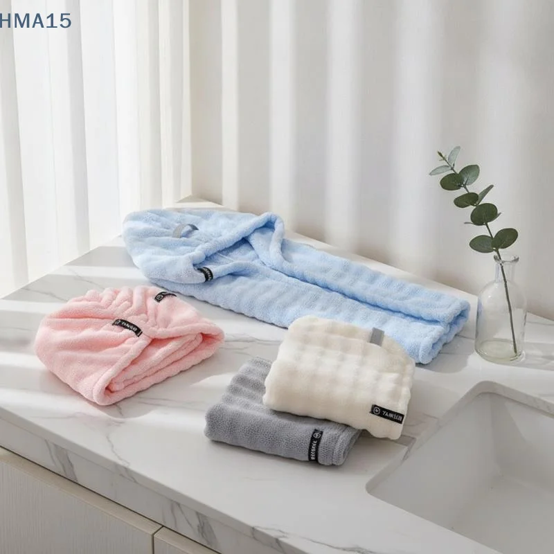 【YA】Quick Dry Hair Towel Cap Super Absorbent Soft Coral Fleece Bath Wrap for Women Home Shower Hair Care Use