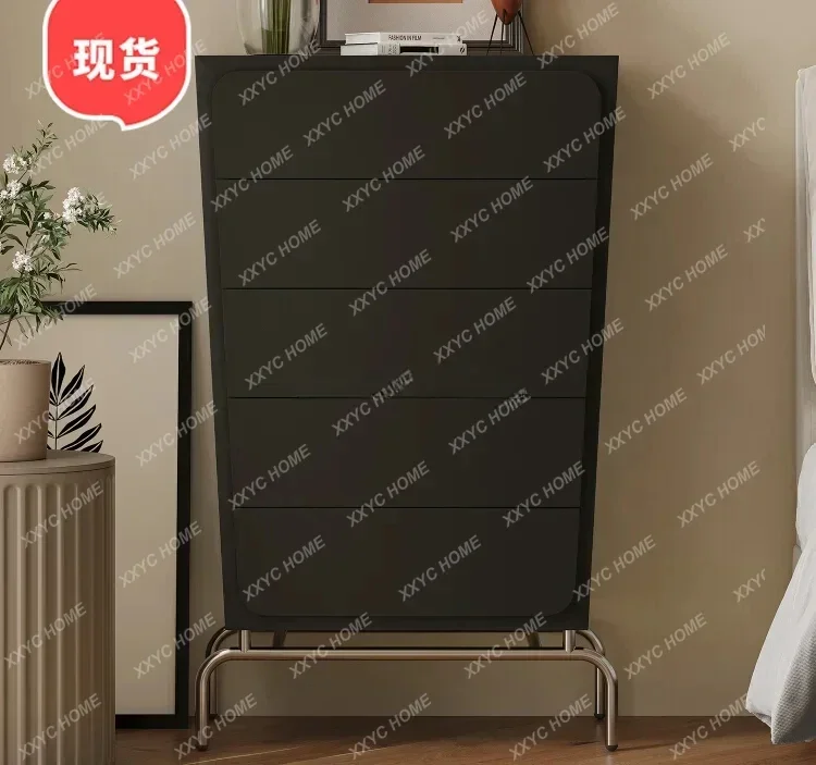 

Black solid wood chest of drawers, living room storage, entrance cabinet, chest of drawers, bedroom