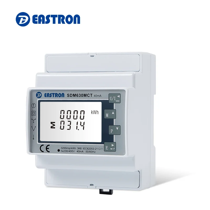 Medidor de energía inteligente para inversor Solar, entrada SDM630MCT 40mA RS485 Modbus RTU 40mA/100mA CT