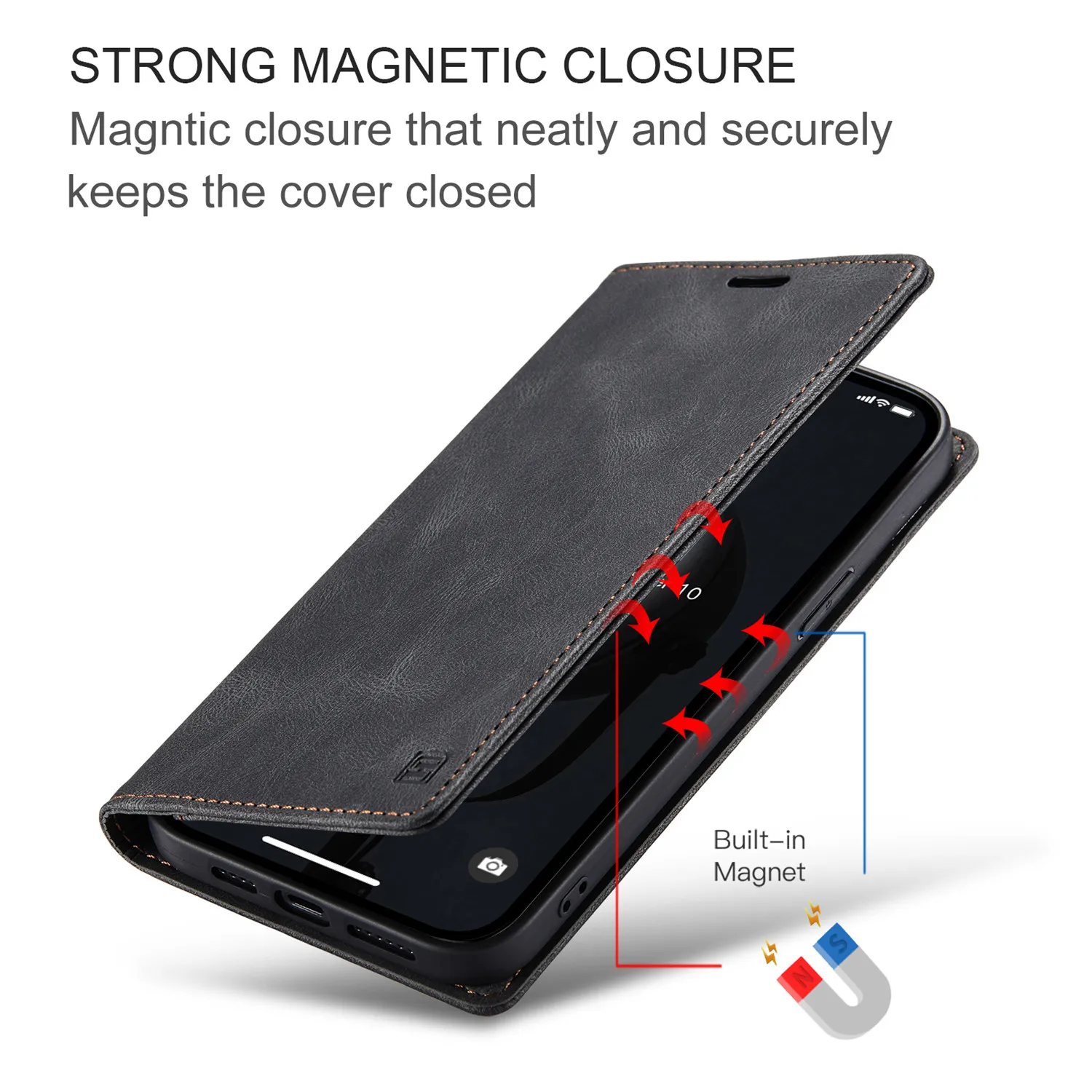 Leather Flip Phone Case For Samsung Galaxy S9 S10 Plus S20 S21 FE S22 S23 S24 Note 10 Plus 20 Ultra Wallet Bracket Protect Cover