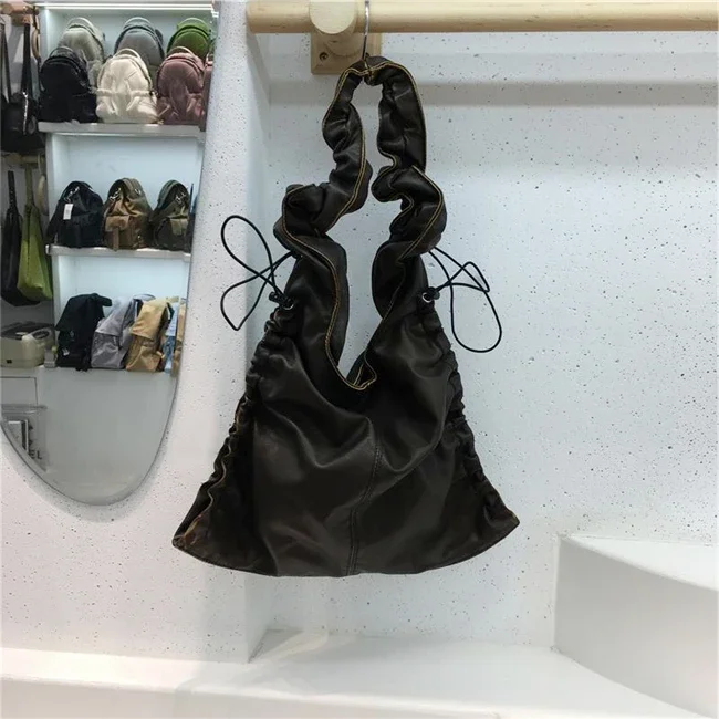 Mode Plissee Frauen Schulter Tasche pu Leder umhängetasche Luxus Designer Weibliche Achselhöhle tasche dame Handtaschen bolsa